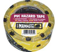 Everbuild PVC Hazard Tape Mammoth, Black and Yellow, 50 mm x 33 m