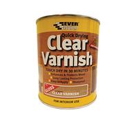 Everbuild - Quick Drying Clear Varnish - Indoor use - Ideal for interior wood - Scratch-resistant - Gloss Finish - 750ml