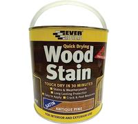 Everbuild Satin Wood Stain - Indoor And Outdoor Use - Weatherproof - UV-Resistant - Quick Drying - Solvent Free - Antique Pine - 2.5L