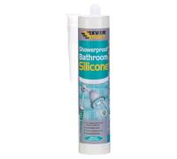 Everbuild Showerproof Bathroom Silicone Sealant - Permanently Flexible - Anti-Fungal Formula - Quick Curing - Waterproof - Clear - 280ml