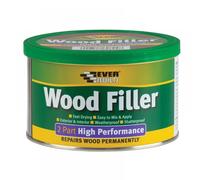 Everbuild 2-Part High Performance Wood Filler - Fast Drying - Weatherproof - Easy to Mix and Apply - Oak - 500g