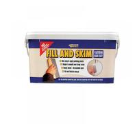 Everbuild Fill and Skim Ready Mixed Plaster Substitute - One Coat Patching Plaster -No Sanding Required -White - 5 Litre