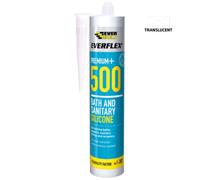 Everbuild 500TR-EB Everflex Bath and Sanitary Silicone, Anti-Fungal Silicone Sealant, Transparent, 295 ml