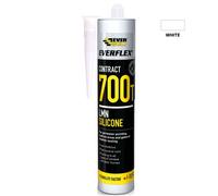 Everbuild Everflex 700T Silicone Sealant - Superior Adhesion - Weatherproof - Neutral Cure - Suitable For Internal And External Use - White - 300ml