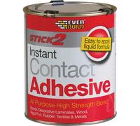 Everbuild Stick2 All Purpose Instant Contact Adhesive - Interior And Exterior Use - Rubber-Based - Excellent Weathering Properties - 750ml