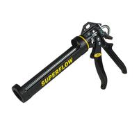 Everbuild Super Flow Sealant/Adhesive Cartridge Applicator Gun with Rotating Barrel - Soft Grip Handle - For Cartridges Up to 310 ml