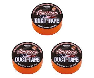Everbuild Waterproof American Duct Tape for Multi Use that comes with Double Strength Adhesive - Orange - 50mm x 25m (Pack of 3)