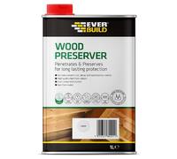 Everbuild Wood Preserver - Interior And Exterior Use - Low Odour - Quick Drying - Long Lasting Protection - Clear - 1 Litre