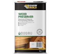 Everbuild Wood Preserver - Interior And Exterior Use - Low Odour - Quick Drying - Long Lasting Protection - Clear - 5 Litres
