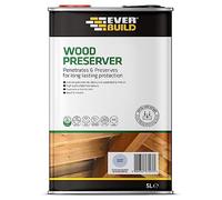 Everbuild Wood Preserver - Interior And Exterior Use - Low Odour - Quick Drying - Long Lasting Protection - Silver Birch - 5 Litres