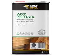 Everbuild Wood Preserver - Interior And Exterior Use - Low Odour - Quick Drying - Long Lasting Protection - Slate Grey - 5 Litres