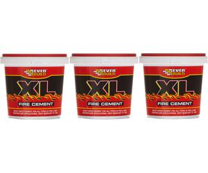 Everbuild XL Fire Cement Ready Mixed Cement, Heat Resistant up to 1250°C 1kg x 3