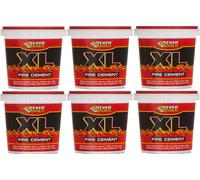 Everbuild XL Fire Cement Ready Mixed Cement, Heat Resistant up to 1250°C 1kg x 6