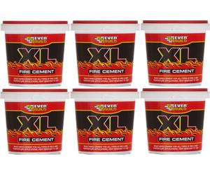 Everbuild XL Fire Cement Ready Mixed Cement, Heat Resistant up to 1250°C 1kg x 6