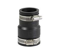 EVERCONNECT 4829 Flexible PVC Reducing Coupling with Stainless Steel Clamps, Black, 1-1/2 x 1-1/4 Inch