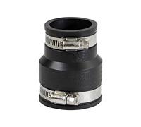EVERCONNECT 4831 Flexible PVC Reducing Coupling with Stainless Steel Clamps, Black, 2 x 1-1/2 Inch