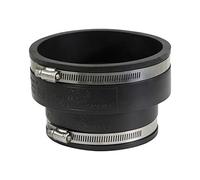 EVERCONNECT 4837 Flexible PVC Reducing Coupling with Stainless Steel Clamps, Black, 5 Inches x 4 Inches
