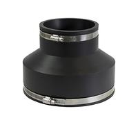 EVERCONNECT 4868 Flexible Coupling 4 Cast Iron/PVC x Clay 6" Black with Stainless Steel Clamps, 4" x 6"