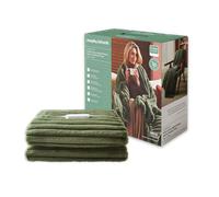 EverCosy Small Luxury Striped Fleece Electric Heated Throw - Green