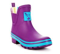 Evercreatures Ladies Short Wellies Purple with Turquoise Edging 4
