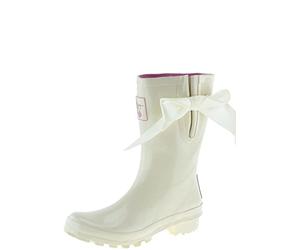 Evercreatures Ladies Shortie Bridal Wedding Wellies Cream 4