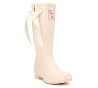 Evercreatures Wellies - Ladies Bridal Wedding with Silk Ribbon - Size 4 White