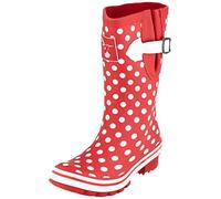 Evercreatures Womens Short Wellington Boots 11DOT05 Red/White Polka Dots 5 UK, 38 EU Regular