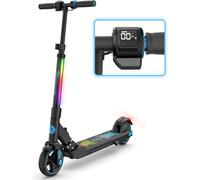 EVERCROSS EV06C Electric Scooter, Foldable Electric Scooter for Kids Ages 6-12, Up to 9.3 MPH & 5 Miles, LED Display, Colorful LED Lights, ..