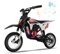 EVERCROSS EV12M PRO Kids Ride On Motorcycle, Electric Motorcycle with 300W Motor, 11.18Miles Long-Range, 12'' Pneumatic Tire, Bluetooth Music, Colorful Lights, Motor Cross for 110cm+ Height