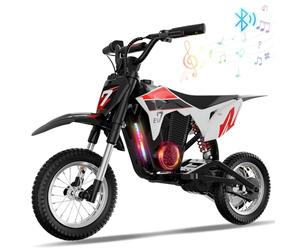 EVERCROSS EV12M PRO Kids Ride On Motorcycle, Electric Motorcycle with 300W Motor, 11.18Miles Long-Range, 12'' Pneumatic Tire, Bluetooth Music, Colorful Lights, Motor Cross for 110cm+ Height