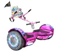 EVERCROSS Hover Board Kids, Hoverboards with Seat Attachment Hoverkart, 6.5" Self Balancing Scooters, Hoverboards Bluetooth with LED Lights, Ideal Hover Board for Kids Teenagers Adults Pink