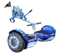 EVERCROSS Hover Board Kids, Hoverboards with Seat Attachment Hoverkart, 6.5" Self Balancing Scooters, Hoverboards Bluetooth with LED Lights, Ideal Hover Board for Kids Teenagers Adults Blue