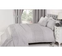 Everdean Floral Embroidered Duvet Set: Single Duvet Set/White
