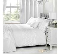 EVERDEAN FLORAL WHITE SINGLE DUVET COVER SET LUXURY BEDDING