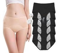 Everdrie Leakproof Ladies Underwear, Ultradries Incontinence Panties, Everdrie Panties for Women Over 60 Washable Reusable Cotton Panties (Black-5Pcs,M)