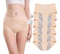 Everdrie Leakproof Ladies Underwear, Ultradries Incontinence Panties, Everdrie Panties for Women Over 60 Washable Reusable Cotton Panties (Khaki-5Pcs,5XL)