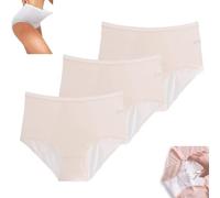 Everdries Leakproof Underwear for Women,High Waist Leak Proof Period Protective Panties,Women's Washable Menstrual Period Panties Plus Size. (3XL, 3 Pcs Beige)