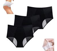 Everdries Leakproof Underwear for Women,High Waist Leak Proof Period Protective Panties,Women's Washable Menstrual Period Panties Plus Size. (XL, 3 Pcs Black)