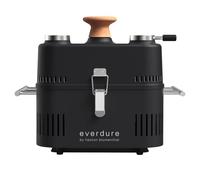 Everdure by Heston Blumenthal Cube 360 Portable Charcoal Grill with Hood and Thermometer, Colour: Black