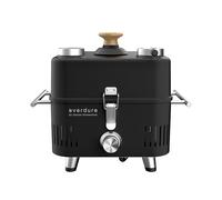 Everdure by Heston Blumenthal Cube Proflame 360 Portable Gas BBQ - Compact Outdoor Grill with Cast Iron Plate, Stainless Steel Burner, Roasting Hood, Temp Gauge & Cool-Touch Wooden Handles