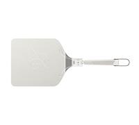 everdure by heston blumenthal Pizza Peel, Stainless Steel Pizza Shovel, 56.9 x 25 x 9.9 cm, Adjustable Pizza Lifter to 45°, 90° & 180°, Pizza Turner with Leather Hanger, Pizza Accessories