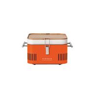 Everdure Cube Portable Charcoal Grill, Tabletop BBQ, Perfect Tailgate, Beach, Patio, or Camping Grill, Lightweight & Compact Small Grill with Preparation Board & Food Storage Tray, Orange