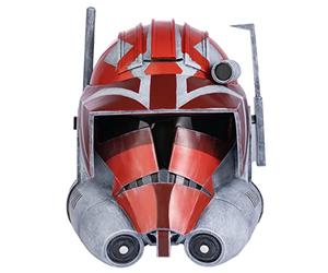 Evere SW Commander V-aughn Helmet - Clone Trooper Cosplay Mask Deluxe Halloween Costume Accessories Collection Version, Red