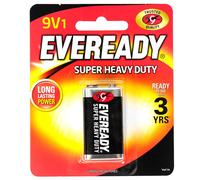 Eveready 1222 Bpi 9 Volts Super Heavy Duty Square Black Battery Single Pack