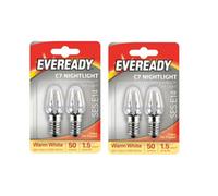 Eveready 2 Packs Of 2X E14 Replacement Night Light Bulbs 7W E14 Screw Cap Small Edison Warm White