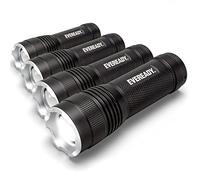 Eveready 4-Pack LED Tactical Flashlights, IPX4 Water Resistant, Rugged and Bright Flash Lights
