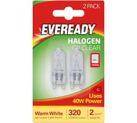 Eveready 40W 240V Halogen G9 Capsule Clear, white 2pk - S819