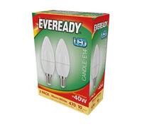 Eveready 5.2w = 40w LED Candle E14 SES 2 Pack