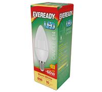 Eveready 7.3w = 60w LED Candle E14 SES 5 Pack 806 lumens Warm White 3000k