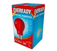 Eveready 8 Pack Gls 40W Fire Glow, Rough Service, B22 Bayonet Cap Bulbs 240V